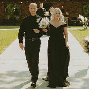 Azazie Black Off-Shoulder Bridesmaid Dress